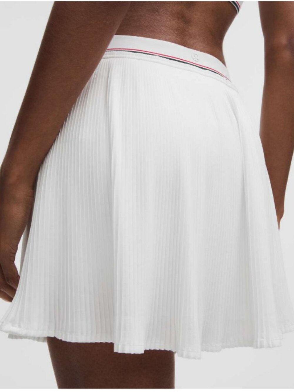 Lululemon Logo-Waist Micro-Pleat Mid-Rise Tennis Skirt *Long White